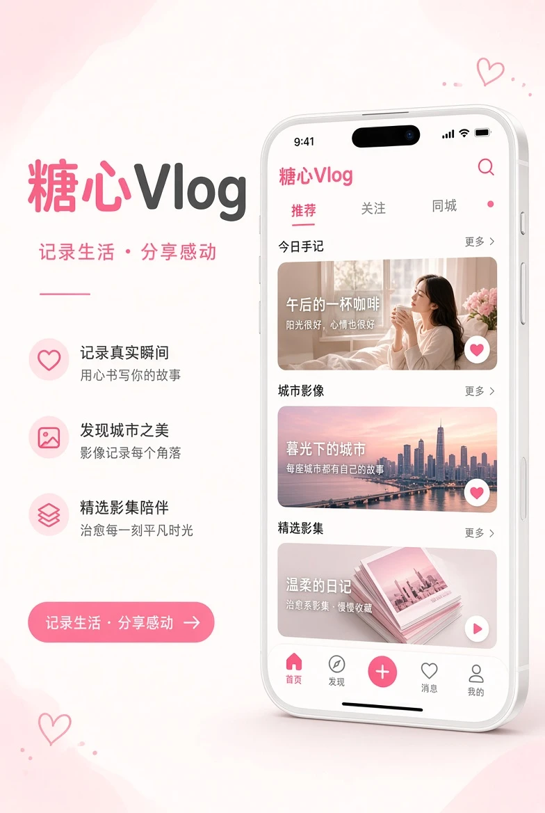 糖心Vlog糖心Vlog APP主题插画