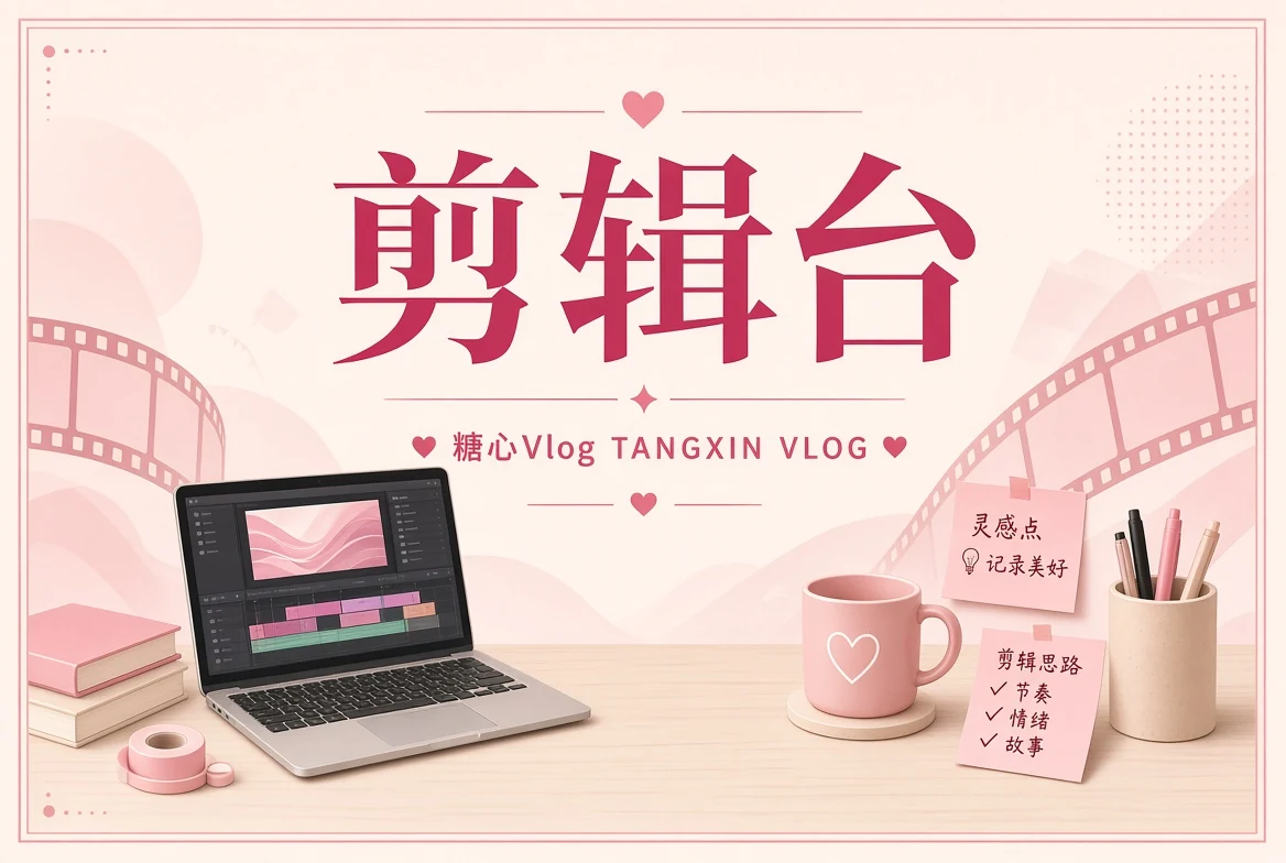 糖心Vlog剪辑台主题插画