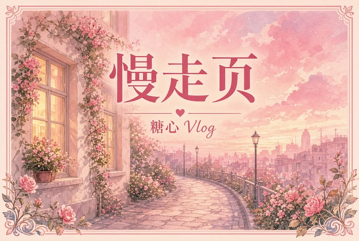 糖心Vlog慢走页主题插画